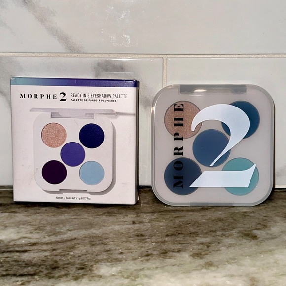 Morphe 2 Ready in 5 Eyeshadow Palette - OCEAN DRIVE Blues Sand Shimmer Matte NEW - Picture 2 of 9